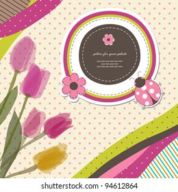 Baby retro card with your text for invitation, wedding, greeting, wallpaper, scrapbooring (vector version eps 10)