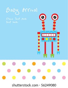 baby robot arrival card