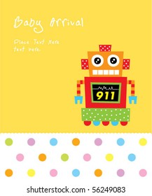 baby robot arrival card