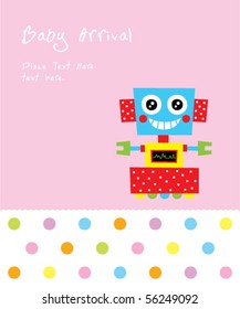 baby robot arrival card
