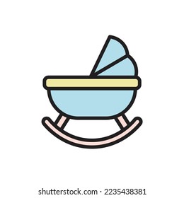 Baby Rocking Chair Icon Vector Illustration