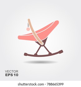 Baby rocking chair for newborns. Flat icon