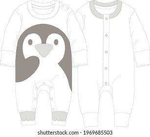 Baby Romper. Baby clothes Flat Sketch. vector illustration