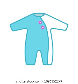 Baby romper color icon. Newborn baby overalls. Isolated vector illustration