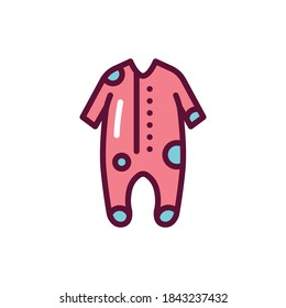 Baby romper color line icon. Isolated vector element. Outline pictogram for web page, mobile app, promo