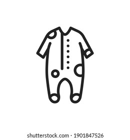 Baby romper color line icon. Isolated vector element. Outline pictogram for web page, mobile app, promo