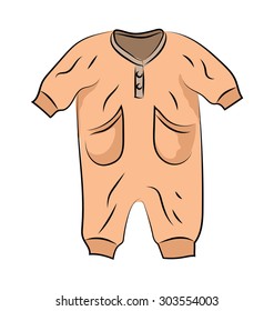 
Baby Romper Colored Sketchy Vector Icon
