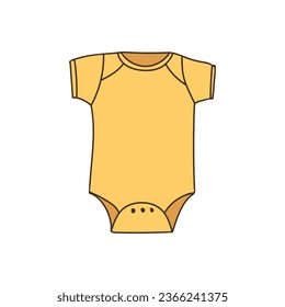 Baby romper colorful doodle illustration in vector isolated on white background