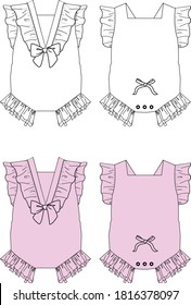 Baby Romper Fashion Flat Templates