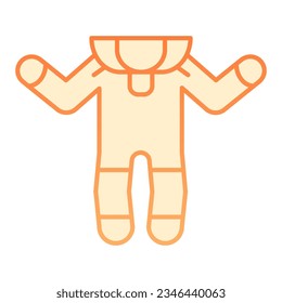 Baby romper flat icon. Baby suit orange icons in trendy flat style. Kids clothes gradient style design, designed for web and app. Eps 10