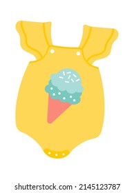 Baby romper with ice-cream. Vector illustration