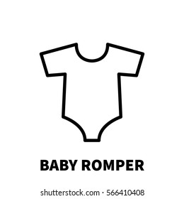 Baby romper icon or logo in modern line style. High quality black outline pictogram for web site design and mobile apps. Vector illustration on a white background.
