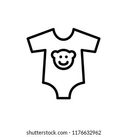 Baby romper Icon Outline Vector