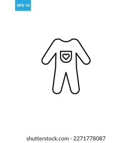 Baby romper line icon Vector illustration