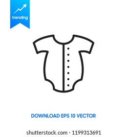 Baby romper linear icon. Thin line illustration. Newborn baby overalls. Contour symbol. Vector isolated outline drawing. Editable stroke