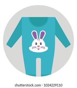 Baby romper, long sleeves clothes for newborn, flat vector icon 