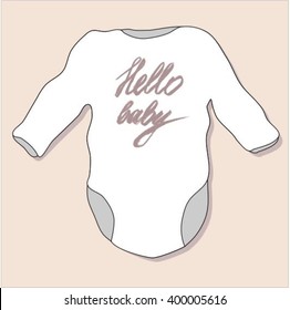 Baby romper with long sleeves icon