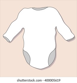 Baby romper with long sleeves icon