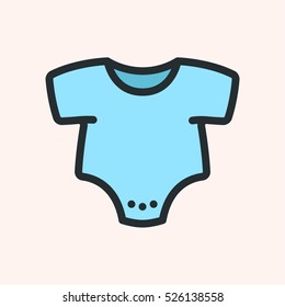 Baby Romper Minimalistic Flat Color Line Stroke Icon Pictogram Symbol