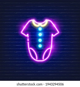 Baby romper neon icon. Glowing Vector illustration of child signs for design. Children concept.