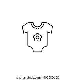 Baby romper outline icon. Baby clothing.