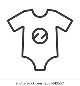 Baby Romper Outline Icon Vector Illustration