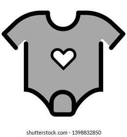 baby romper shirt icon vector