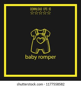 baby romper  sketch vector icon