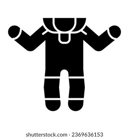 Baby romper solid icon. Baby suit vector illustration isolated on white. Kids clothes glyph style design, designed for web and app. Eps 10