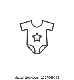 Baby Romper stroke icon in black