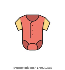 Baby romper vector icon symbol clothes isolated on white background