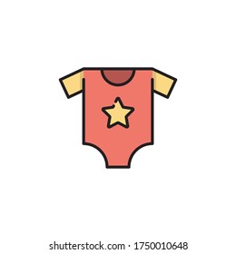 Baby romper vector icon symbol clothes isolated on white background