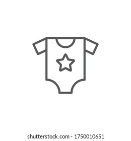 Baby romper vector icon symbol clothes isolated on white background