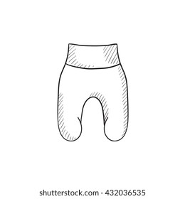 Baby romper vector sketch icon isolated on background. Hand drawn Baby romper icon. Baby romper sketch icon for infographic, website or app.