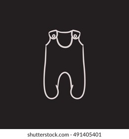Baby romper vector sketch icon isolated on background. Hand drawn Baby romper icon. Baby romper sketch icon for infographic, website or app.