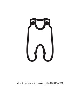 Baby romper vector sketch icon isolated on background. Hand drawn Baby romper icon. Baby romper sketch icon for infographic, website or app.