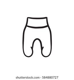 Baby romper vector sketch icon isolated on background. Hand drawn Baby romper icon. Baby romper sketch icon for infographic, website or app.
