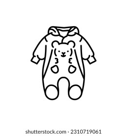 Baby rompers black line icon. Pictogram for web page, mobile app, promo.