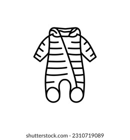 Baby rompers black line icon. Pictogram for web page, mobile app, promo.