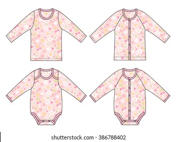 Baby rompers, design images /  Seamless floral pattern