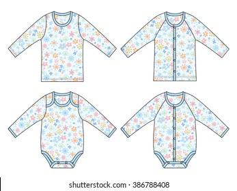 Baby rompers, design images /  Seamless floral pattern