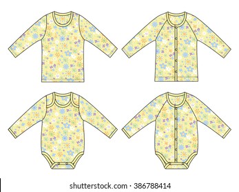 Baby rompers, design images /  Seamless floral pattern