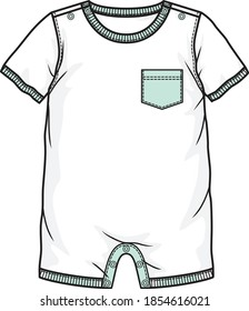 baby rompers flat sketch design