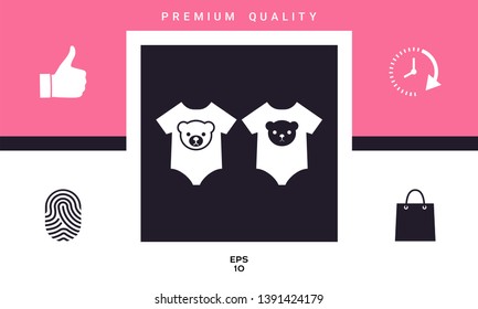 Baby rompers icon. Graphic elements for your design