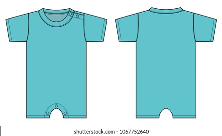 Baby rompers illustration (aqua blue) 