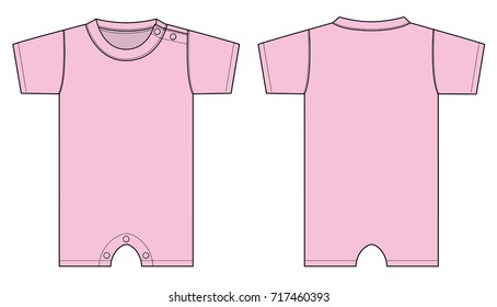 Baby rompers illustration (pink)