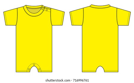 Baby rompers illustration (yellow)