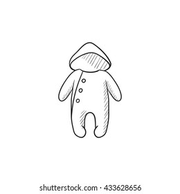 Baby rompers vector sketch icon isolated on background. Hand drawn Baby rompers icon. Baby rompers sketch icon for infographic, website or app.