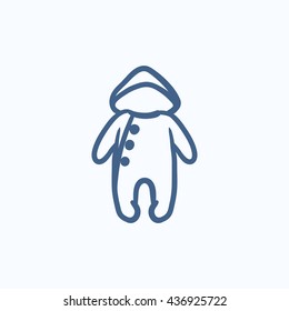 Baby rompers vector sketch icon isolated on background. Hand drawn Baby rompers icon. Baby rompers sketch icon for infographic, website or app.