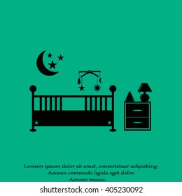 Baby room with furniture. Nursery interior.